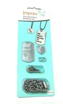 ImpressArt Dog Tag And Heart Necklace Set Metal Stamping Blanks SCK037 • $4.95