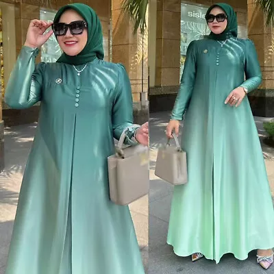 African Dashiki Women Abaya Maxi Dress Scarf Dubai Kaftan Muslim Turkey Cocktail • $60.38