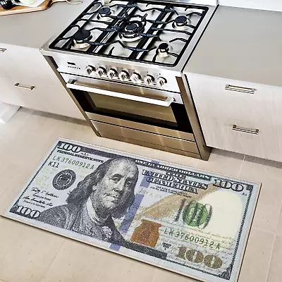 100 Dollar Bill Money Runner Rug 22 X53  Non Slip Home Floor Décor New Carpet • $28.99