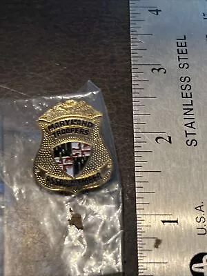 Vintage NOS Obsolete Badge Tie-Tack Pin Clasp Maryland Troopers Assoc. Member • $9.99