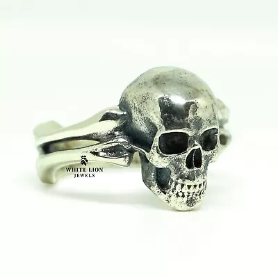 Gothic Bone & Skull Biker Rider 925 Sterling Silver Mens Ring Birthday Gift • $90.30