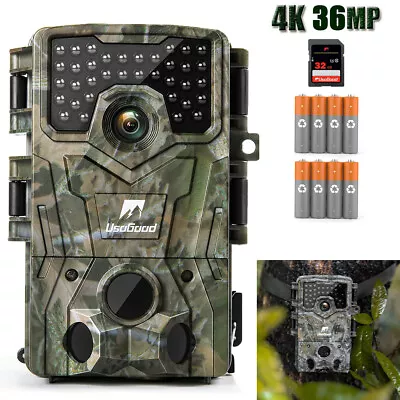 36MP Wildlife Trail Camera 4K Hunting Game Outdoor Night Vision With 32GB Card • £48.99