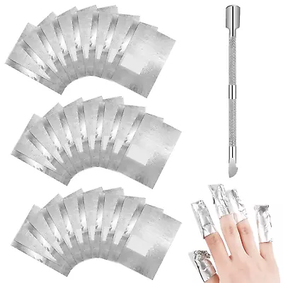 100 Pcs Nail Polish Remover Foil Nail Wraps Soak Off Foils Cotton Pads Aluminium • $9.99