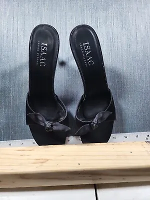 Isaac Mizrahi Tie Heel Slides Mules  Peep Toe Prestine Condition Og Pr $99 • $45