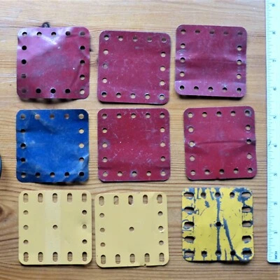£4.50 • Buy Vintage Job Lot Of 9 Meccano Various Flexible Square Plates 5 By 5 Holes