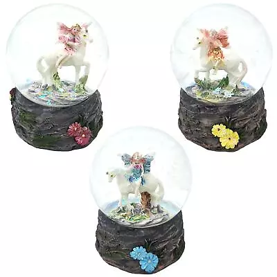 Flower Fairy Unicorn Water Snow Globe Glitter Fairies Glass Waterball Gift Girls • £6.75