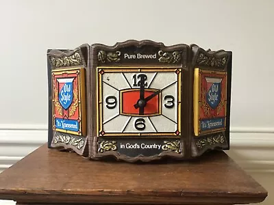 Vintage 1970's Old Style Pure Brewed Lighted Beer Sign Clock • $74.50