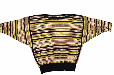 Anthropologie Moth Palma Sweater Small Yellow Stripe Dolman Sleeve Boat Neck S  • $20