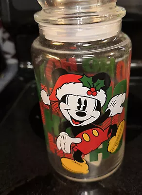 Disney Christmas Mickey Mouse Cookie  Jar Candy Canister. Marked C Disney • $15.99