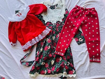 VINTAGE Lot 1960s 70s 80s Kids Girls Clothing Bundle CHRISTMAS Dress Bonnie Jean • $24.99