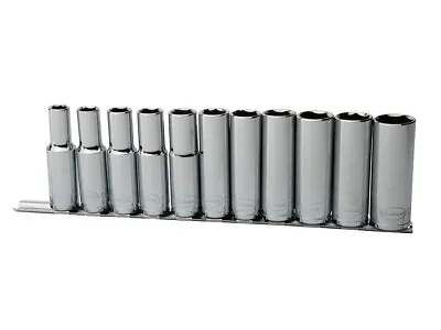 Eastwood 1/2 Inch Drive Deep Metric 11 Piece Socket Set Chrome Vanadium Steel • $22.99