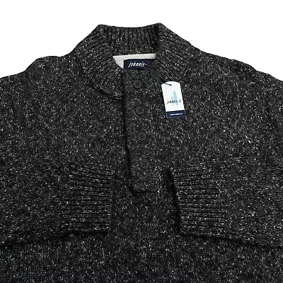 Johnnie O Rivington Sweater Henley Button Mock Neck Wool Alpaca Charcoal XL $198 • $84.59