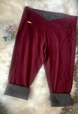 LOLE Eco Friendly Woman Capri Yoga Workout Pants Maroon Leggings Med Activewear • $13.95