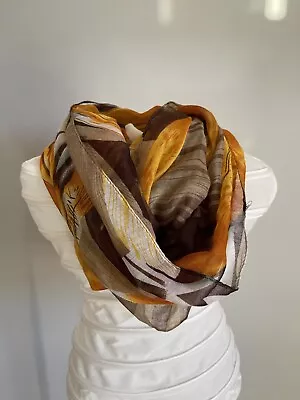 Infinity Scarf Perfect Autumn Fall Mustard Gold Brown Leaves 30x70 • $9