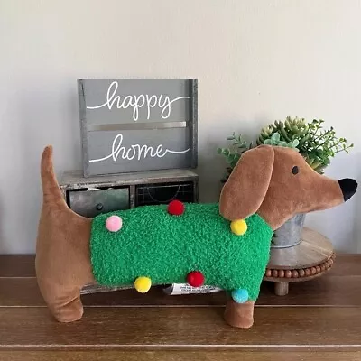 New Dog With Christmas Sweater Novelty Throw Pillow • $25