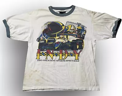 Vintage 90s Indy 500  The Greatest Sports Spectacle  Graphic Racing T-Shirt • $40