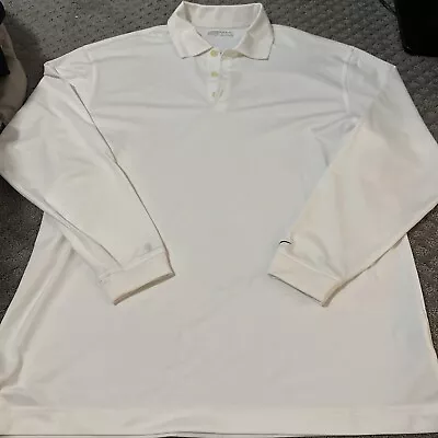 Nike Golf Fit Dry Polo Shirt Long Sleeve White Mens XL • $19.99