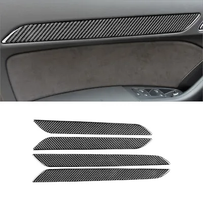 4Pcs Carbon Fiber Interior Door Panel Cover Trim For Audi Q3 2013-2018 • $35.53