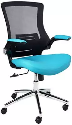 Ventilated Black Screen Back Faux Leather Manager's Office Chair With Padded ... • $96.83