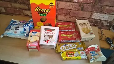 Job Lot Easter White Chocolate Eggs Bars Ferrero Reeces Gold Iced Gems Milky Bar • £9.95