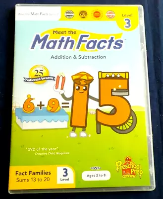 Meet The Math Facts: Addition Subtraction - Level 3 (DVD 2015) • $2.95
