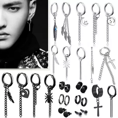 £2.99 • Buy Fashion Punk Stainless Steel Street Gothic Ear Stud Earrings Women Men Hip Hop