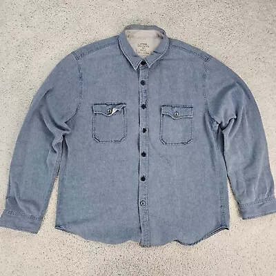 J Crew Authentic Workwear Chambray Workshirt Size Large 100% Cotton L/S XL • $35