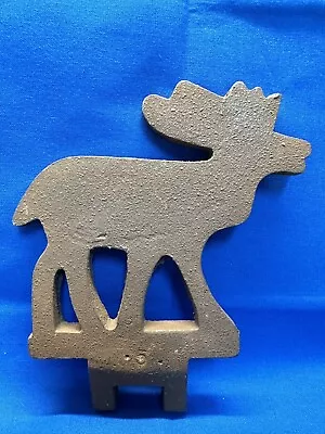 Shooting Gallery Target CAST IRON MOOSE 1900s Antique Carnival Signed Folk Art • $145