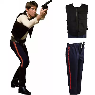 Star Wars: A New Hope Han Solo Cosplay Costume Outfit Set Vest+Pants Party Suit • £23.39