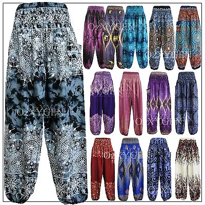 $21.95 • Buy New Ladies Harem Pants Baggy Bohemian Boho Hippie Aladdin Yoga Genie Trousers HP