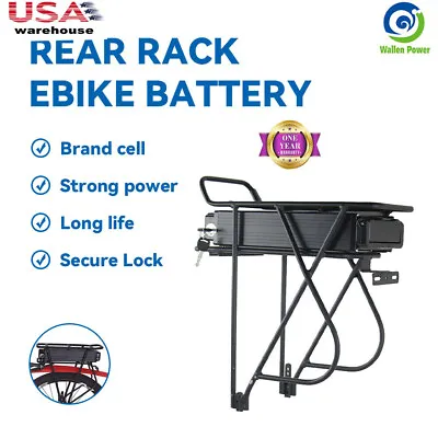 Rear Rack Battery 36V 15Ah 500W Lithium Ion Ebike Electric Bike Bicycle Battery • $185.20