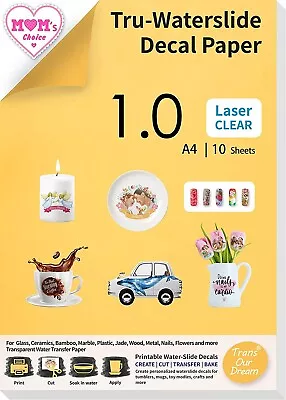£10.53 • Buy TransOurDream Tru-Waterslide Decal Paper Laser Clear 10 Sheets A4 Printable For