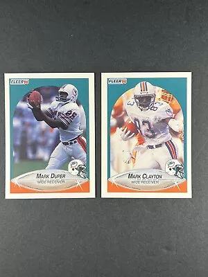 Mark Clayton Mark Duper 1990 Fleer 2 Card Lot #236 #239 Miami Dolphins • $3.50