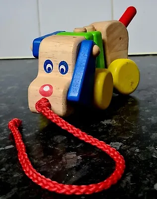 £8.95 • Buy Kids Wooden Pull Along Dog For Toddlers