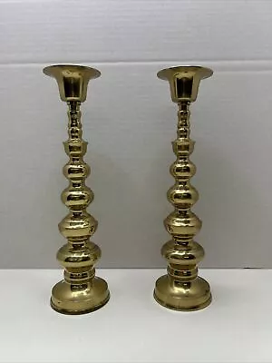 Vintage Homco Japan Brass Candlestick Candle Holders Set Of 2 Altar Wedding • $49.95