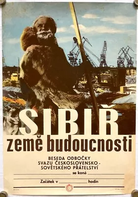 Original Vintage Poster SIBERIA - LAND OF FUTURE- CZECHOSLOVAK&SOVIET FRIENDSHIP • $289