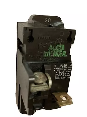 $5.99 • Buy Bulldog P120, 20 Amp, 120 Volt, 1 Pole Pushmatic Circuit Breaker- WARRANTY  