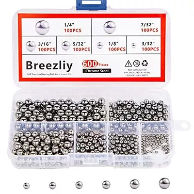 600 Piece 6 Sizes Assorted Loose Bicycle Bearing Balls 1/4  7/32  3/16  5/32 ... • $13.24