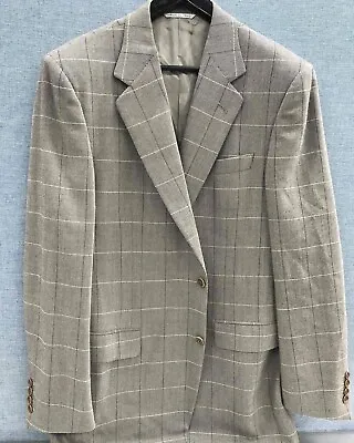 42 Long -Canali Sport Coat IT 52L US 42L Wool  Beige/gray Window Pane • $40