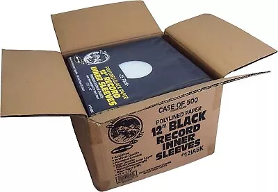 500x 12  Black Polylined Record Inner Sleeves COLORED Paper Plastic ARCHIVAL • $225.99