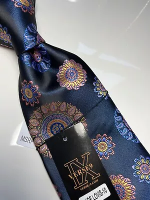 Nwt Verse 9 Multi Color Medallion Style Print Silk Designs Neck Tie & Hanky • $24.99