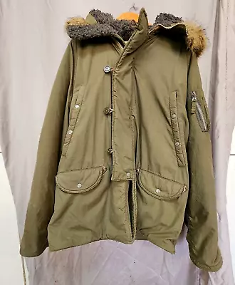 ABERCROMBIE & FITCH New With Tags Military Bomber Style Jacket Faux Fur Trim XL • $75