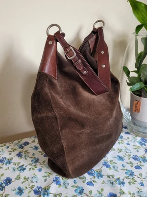 £42 • Buy Osprey Lge Brown Suede Leather Tote Hobo  Bucket Slouch Shoulder Bag Handbag Vgc