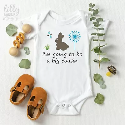 I'm Going To Be A Big Cousin Baby Bodysuit Bunny Rabbit Pregnancy Announcement • $29.95