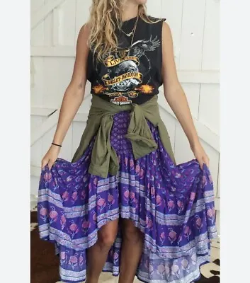 $299 • Buy Spell & The Gypsy Bohemian Royale Skirt Womens Size Medium Deep Purple Hi Low 