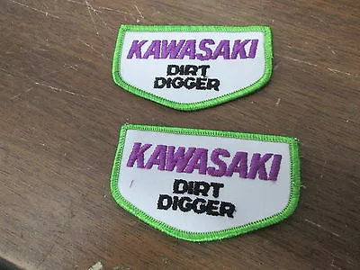 Vintage NOS Kawasaki Dirt Digger Motocross Emroidered 2x3.25  Patches QTY2 • $9.99