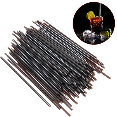 100X Black Plastic Mini Cocktail Straws For Celebration Drinks Party Suppl.vp • £2.39