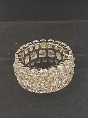 ITALO Micro Pave Eternity Created White Sapphire Wedding Band 925 • $99