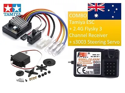 AU Stock BNE Tamiya TBLE-04S ESC + Flysky FS-GR3E Receiver + S3003 SteeringSer • $100