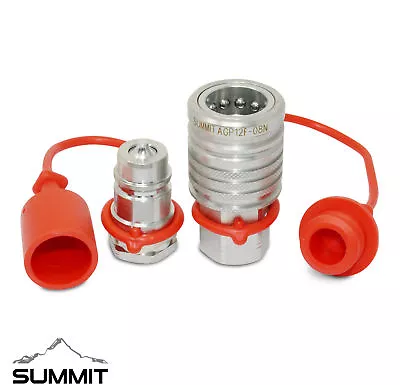 1/2” Ag Hydraulic Quick Connect Push-Pull Coupler Set Poppet Pioneer 1/2” NPT  • $17.95